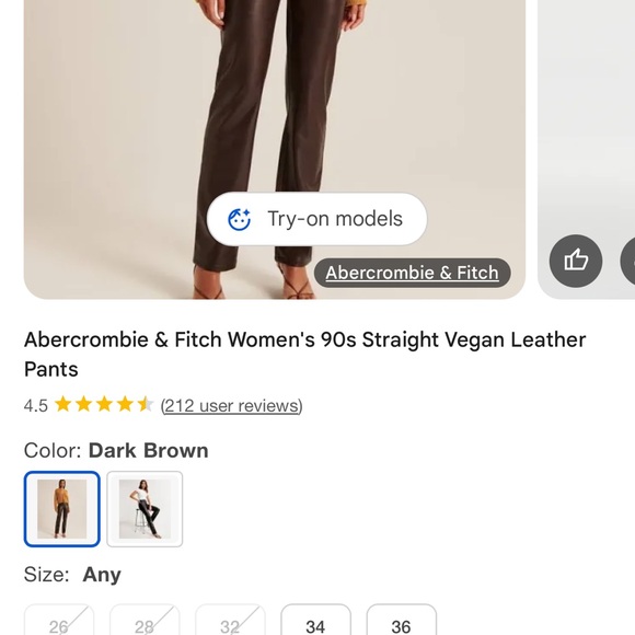 Abercrombie Leather Pants and bodysuit - Picture 8 of 9